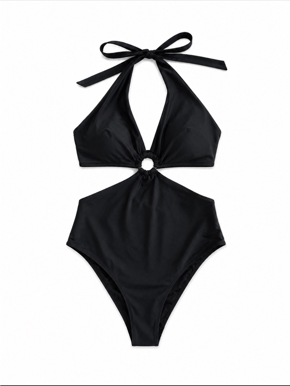 NWT - Black Halter One-Piece Swimsuit